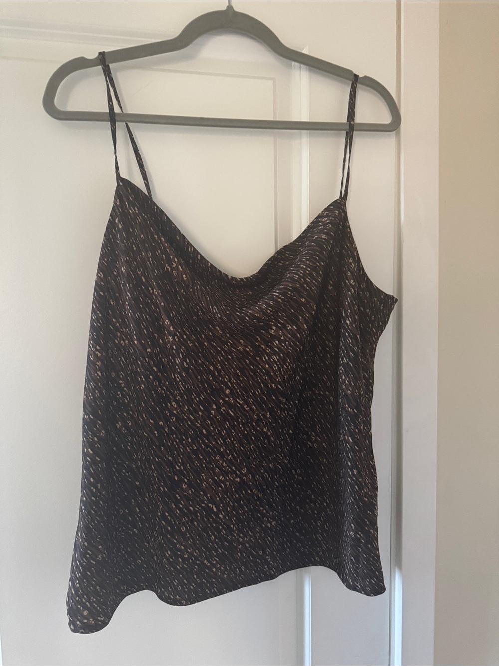 Banana Republic Black and Tan Speckled Cowl Neck Camisole